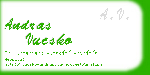 andras vucsko business card